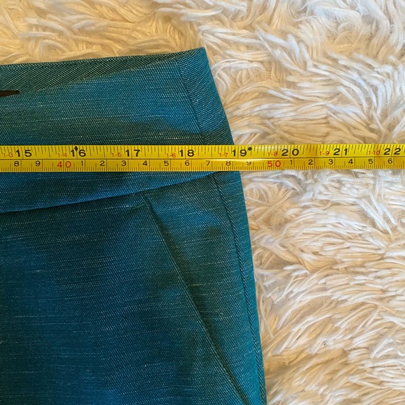 LOFT Pants Womens 12 Blue Marisa Ankle Linen Blend Stretch Tapered Office Career - Picture 11 of 12